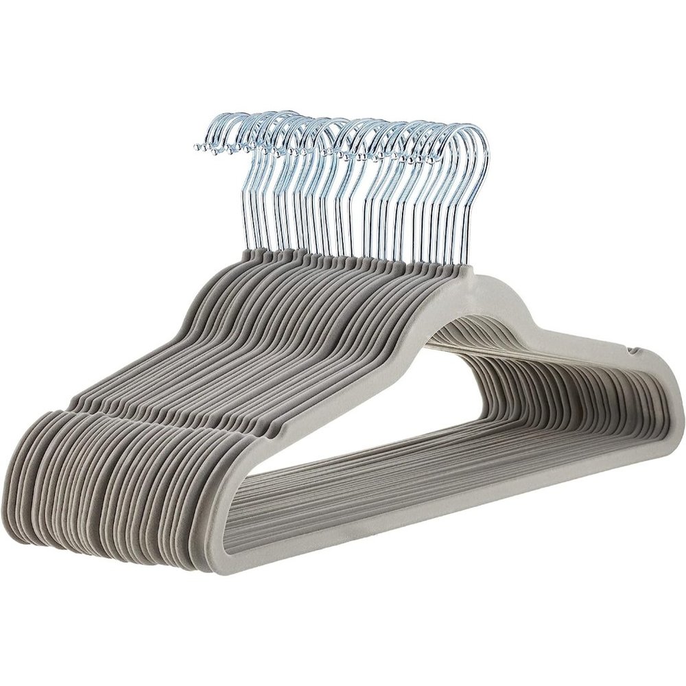 Gray Silver Pack of 30 Metal Clothes Hangers